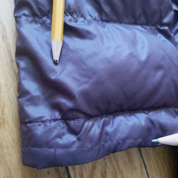 Donna Karan DKNY Packable Down Quilted Coat Jacket Womens M Purple Hood Zip - Picture 12 of 12